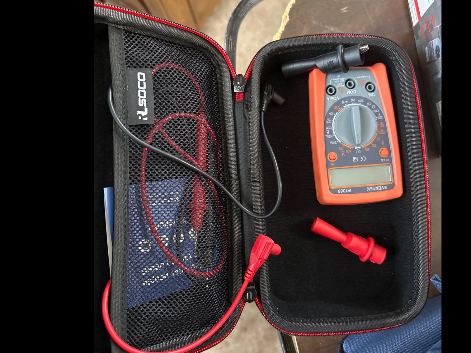 Image for Bag with multimeter and miscellaneous items
