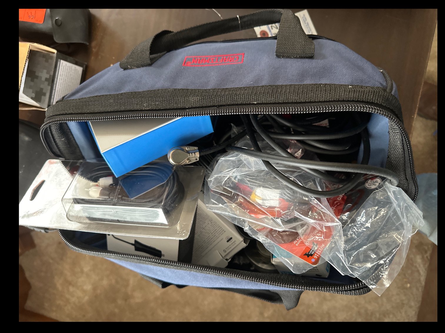 Image for Bag with multimeter and miscellaneous items