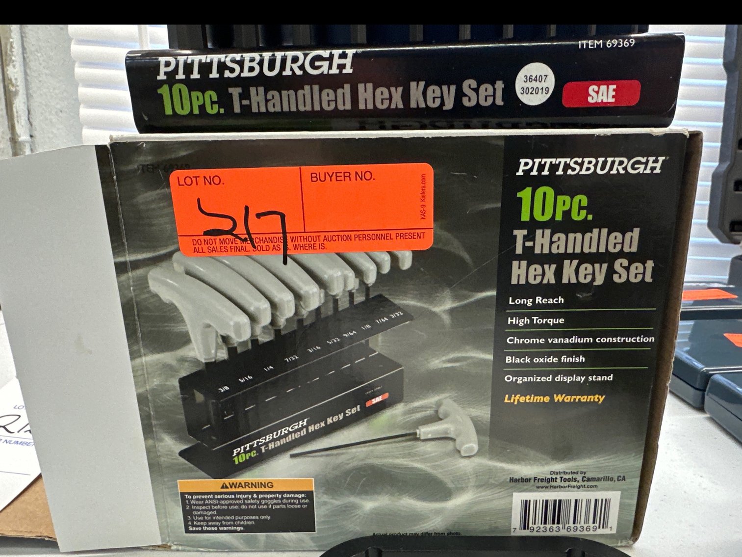 Image for Pittsburgh 10 piece T handle hex key set