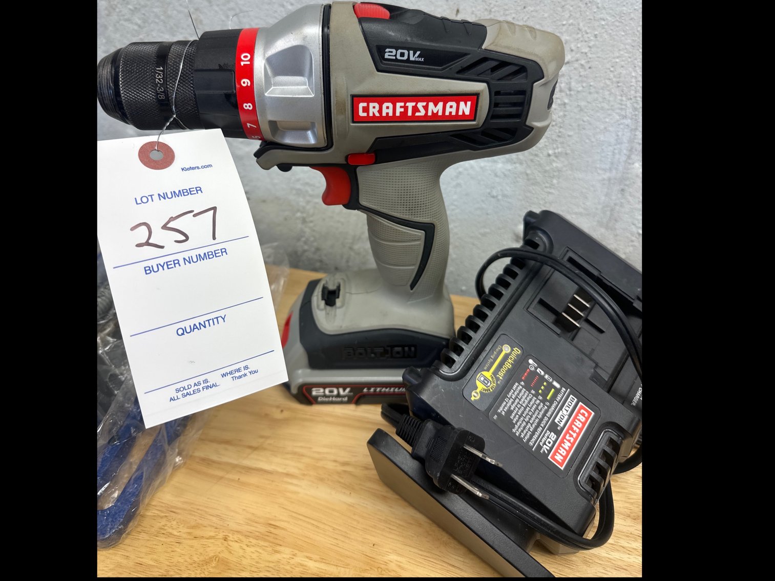 Image for Craftsman 20 V battery operated drill with charger