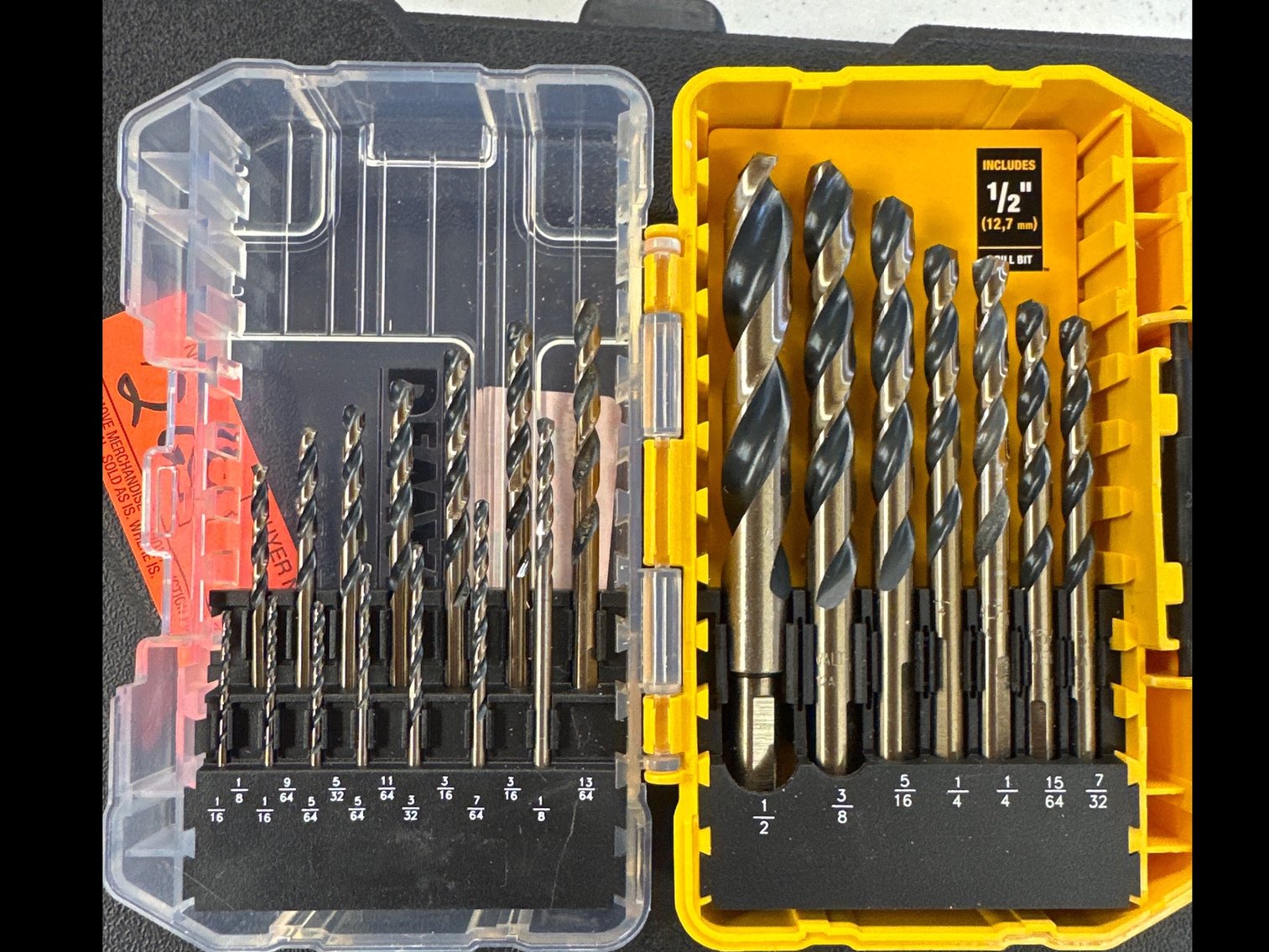 Image for Complete set of DeWalt drill bits