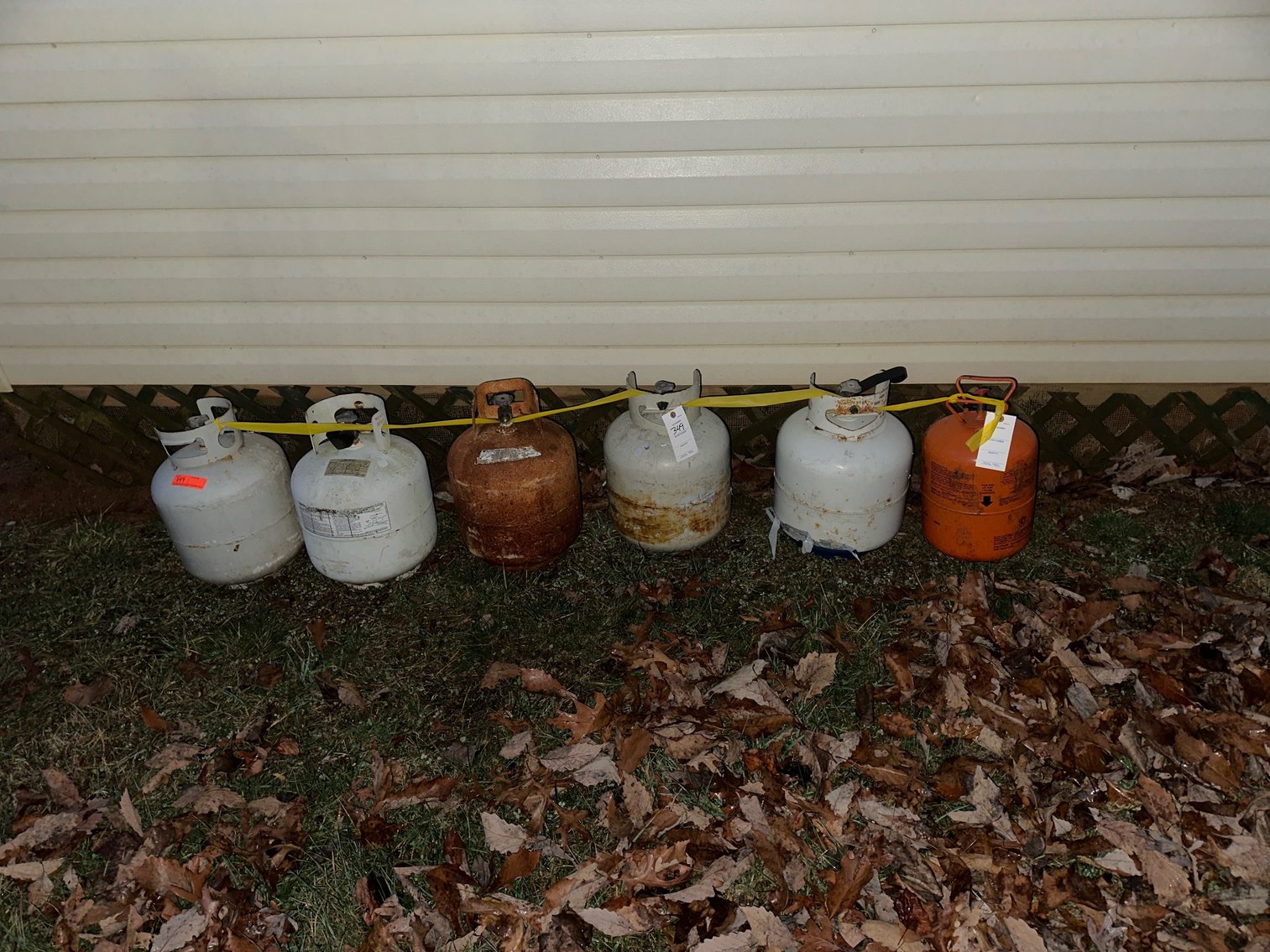 Image for Propane tanks some with fuel in them