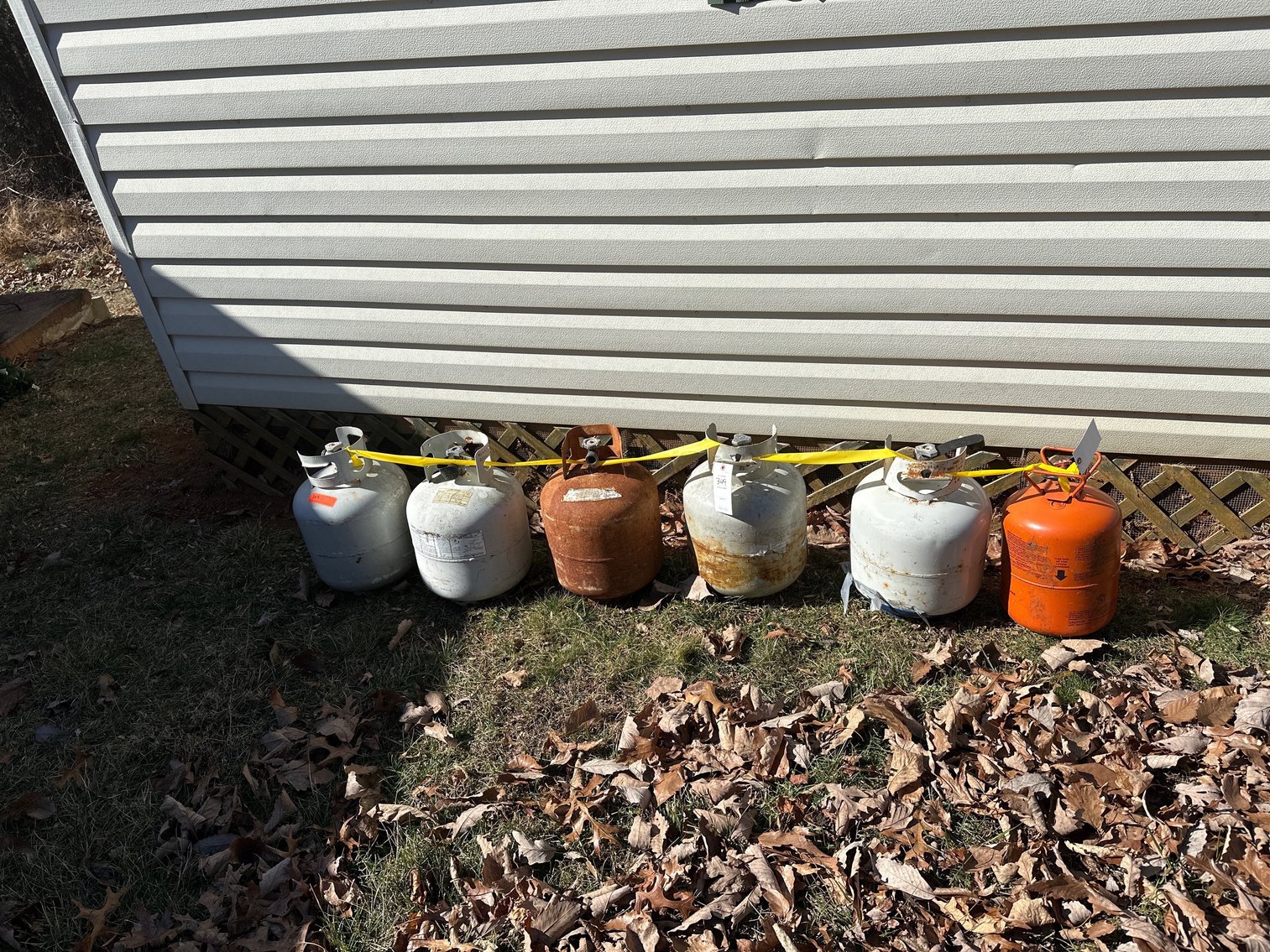 Image for Propane tanks some with fuel in them