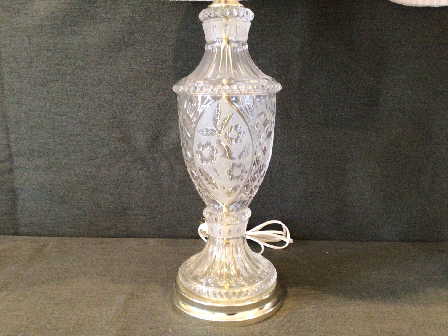 Image for Pair of Glass Lamps with Pleated Shades