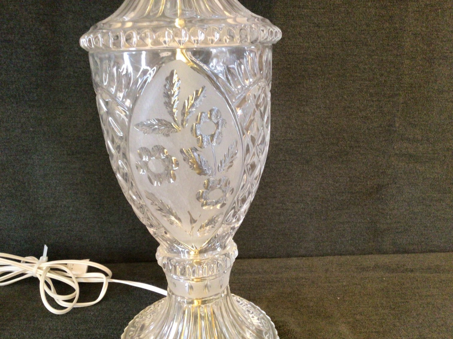 Image for Pair of Glass Lamps with Pleated Shades