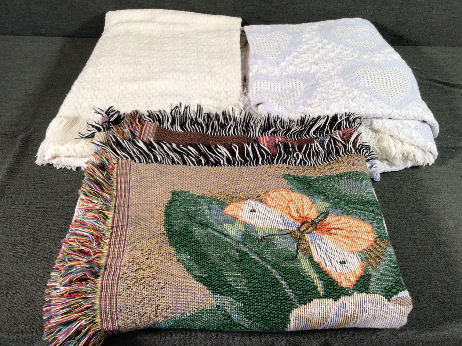 Image for Cotton Throws / Crochet Afghan Lot