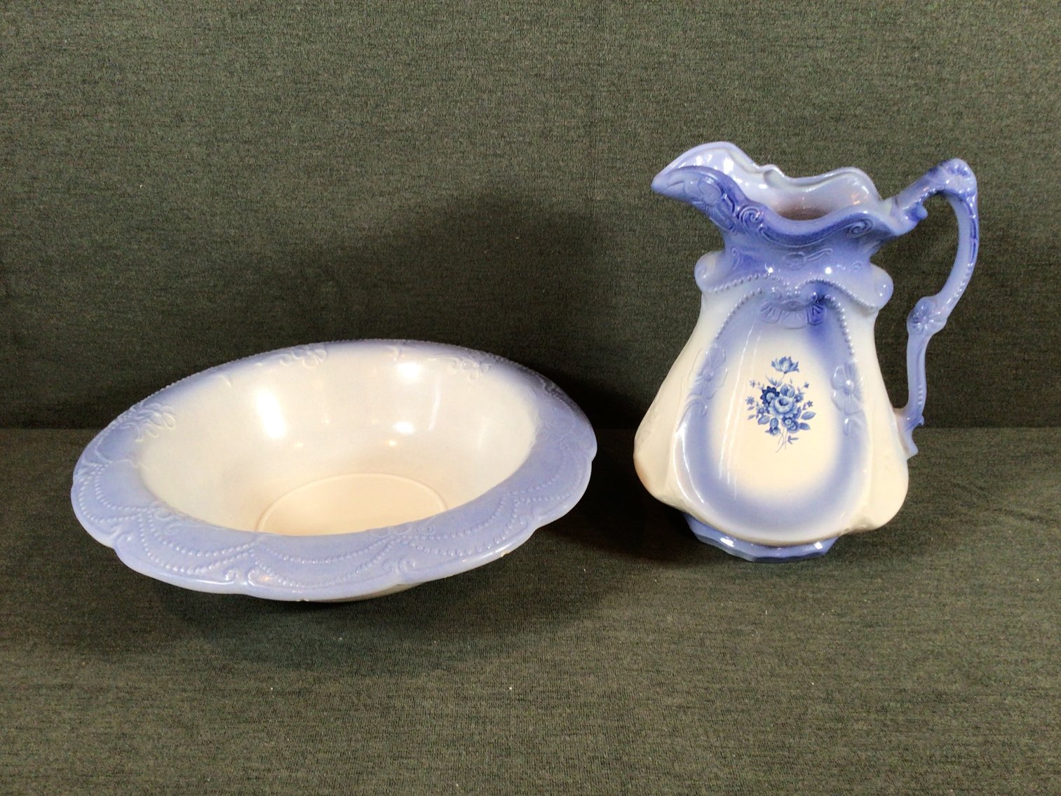Image for Vintage USA Ironstone Pitcher and Bowl