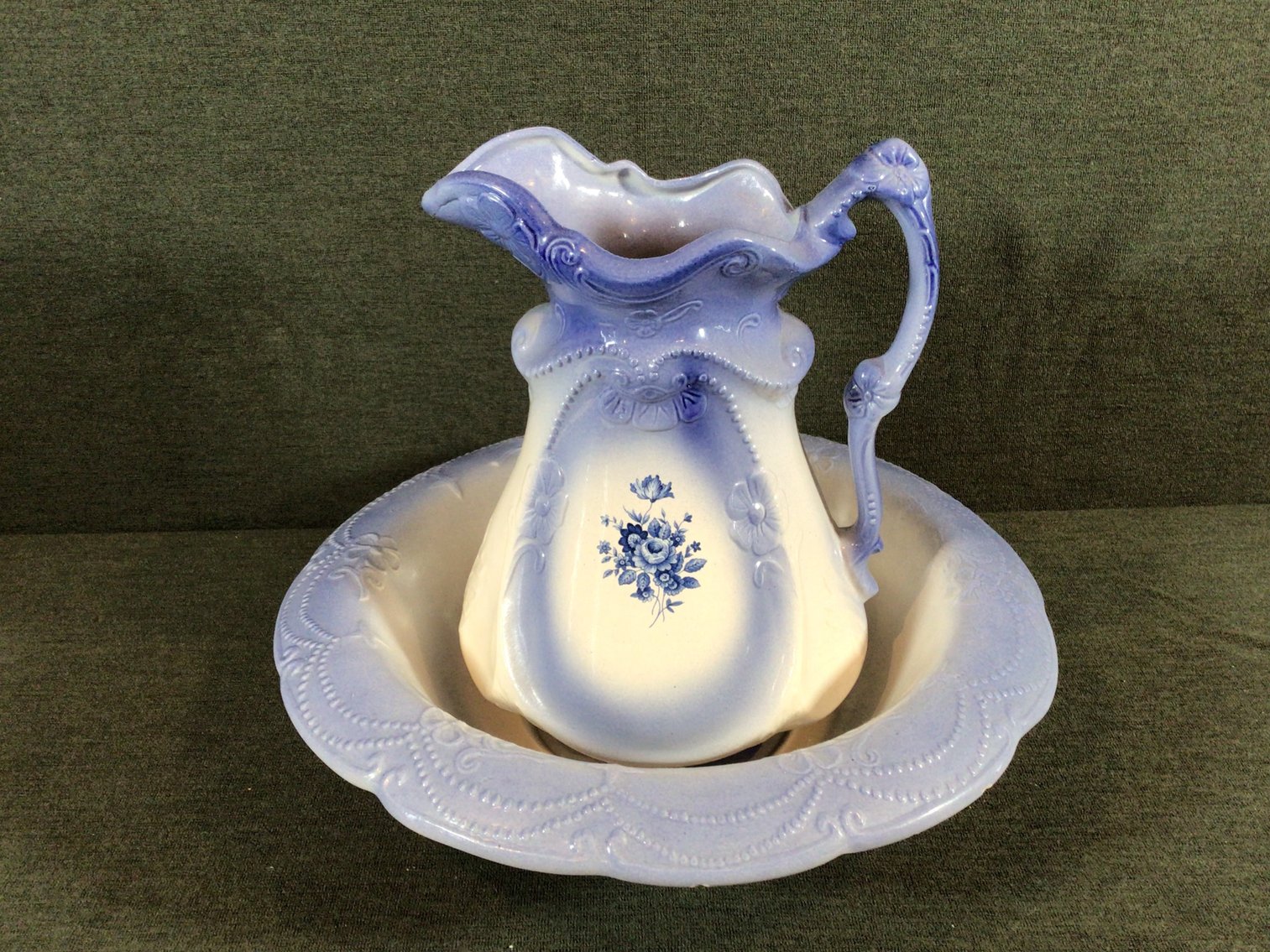 Image for Vintage USA Ironstone Pitcher and Bowl