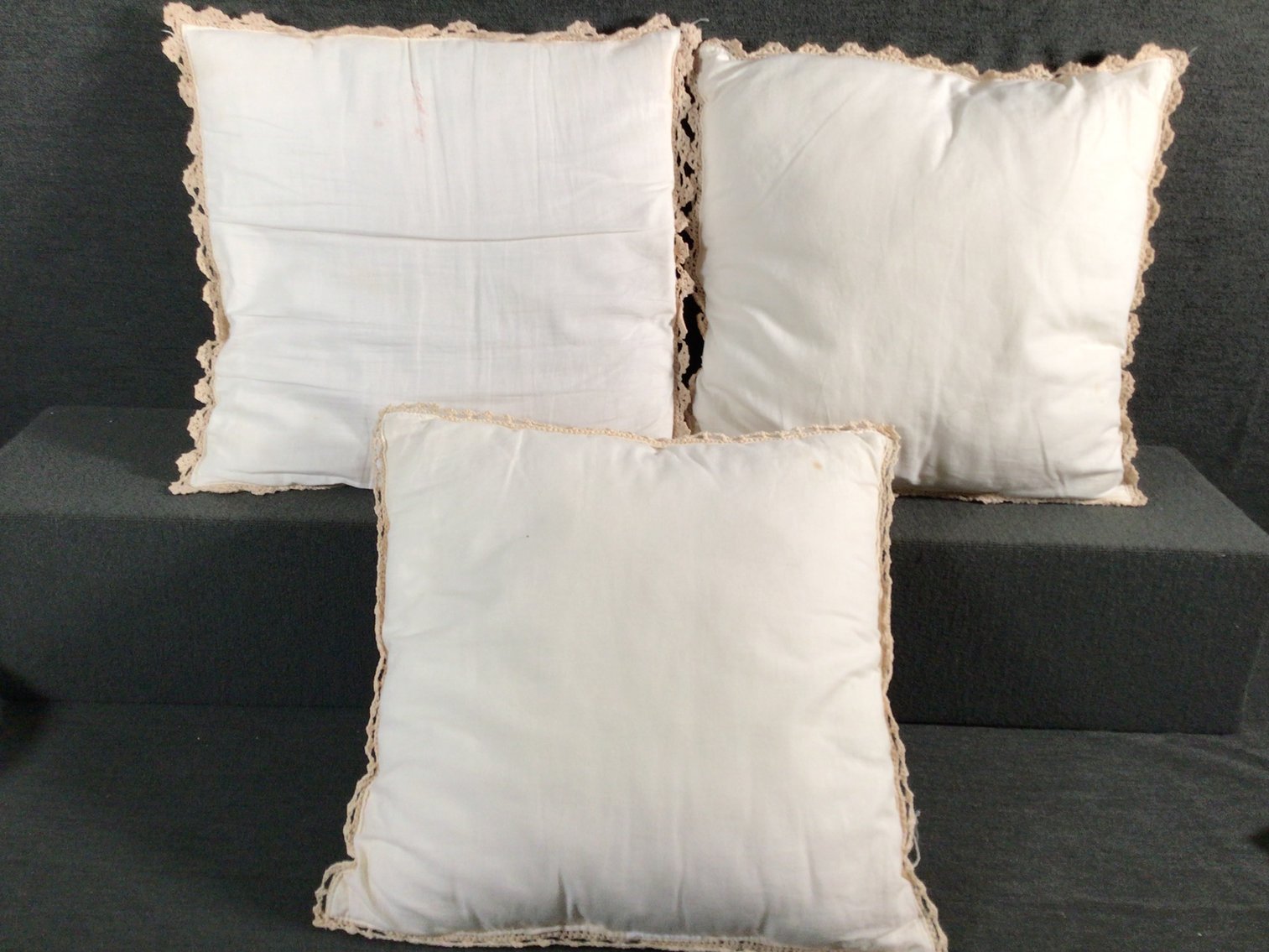 Image for 3 Embroidered / Crochet Pillows