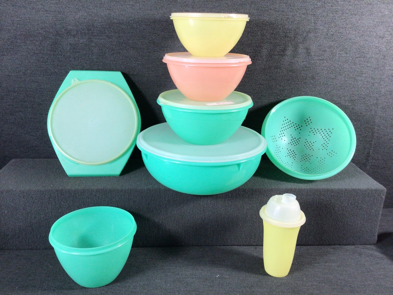Image for Vintage Tupperware Bowls with Lids + Cake Taker