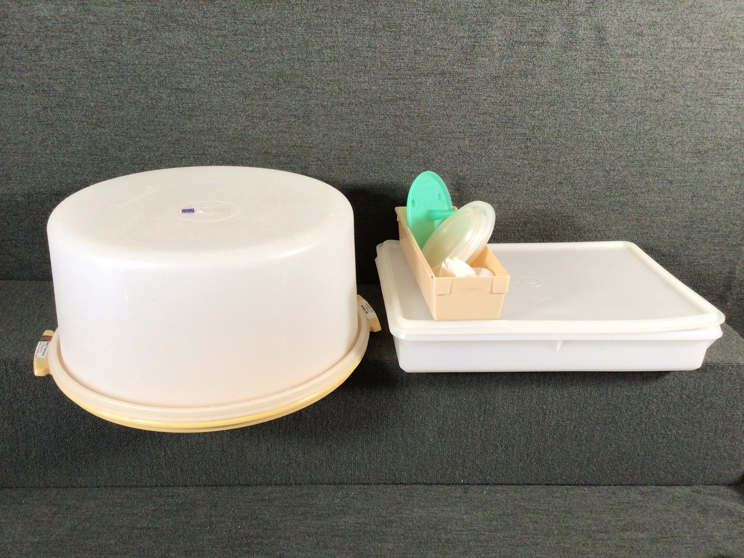 Image for Vintage Tupperware Bowls with Lids + Cake Taker