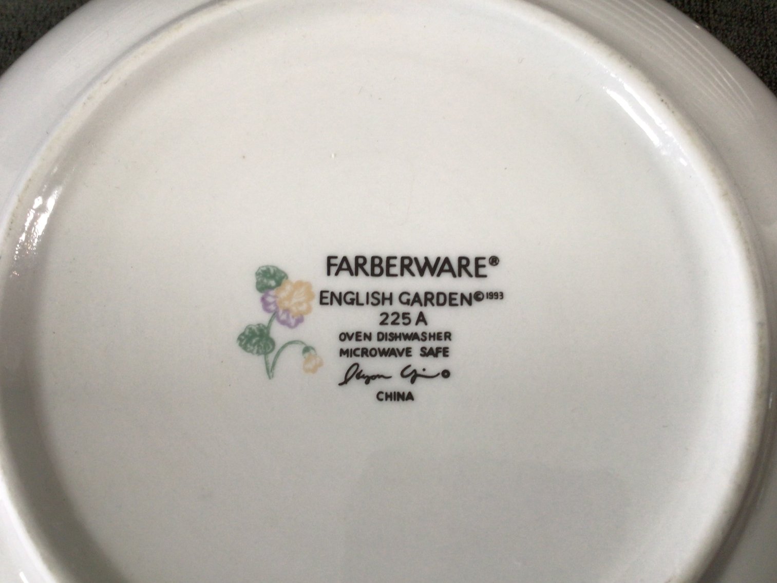 Image for Farberware English Garden China