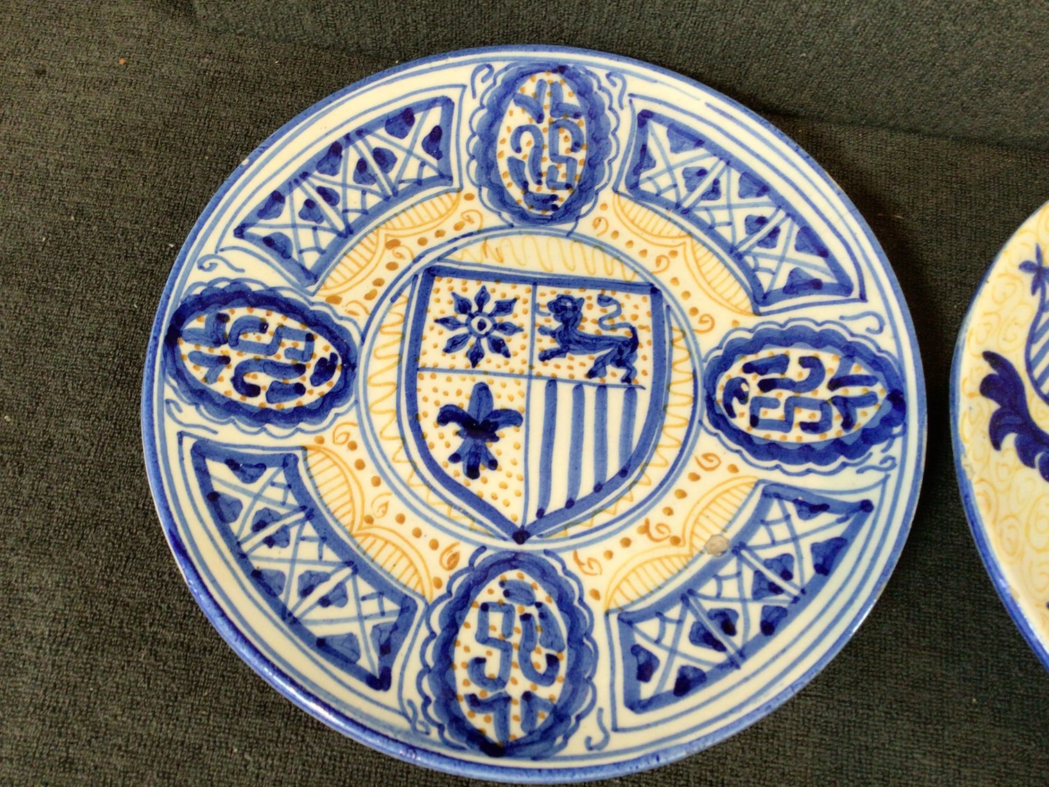 Image for Vintage Folk Art Pottery Plates