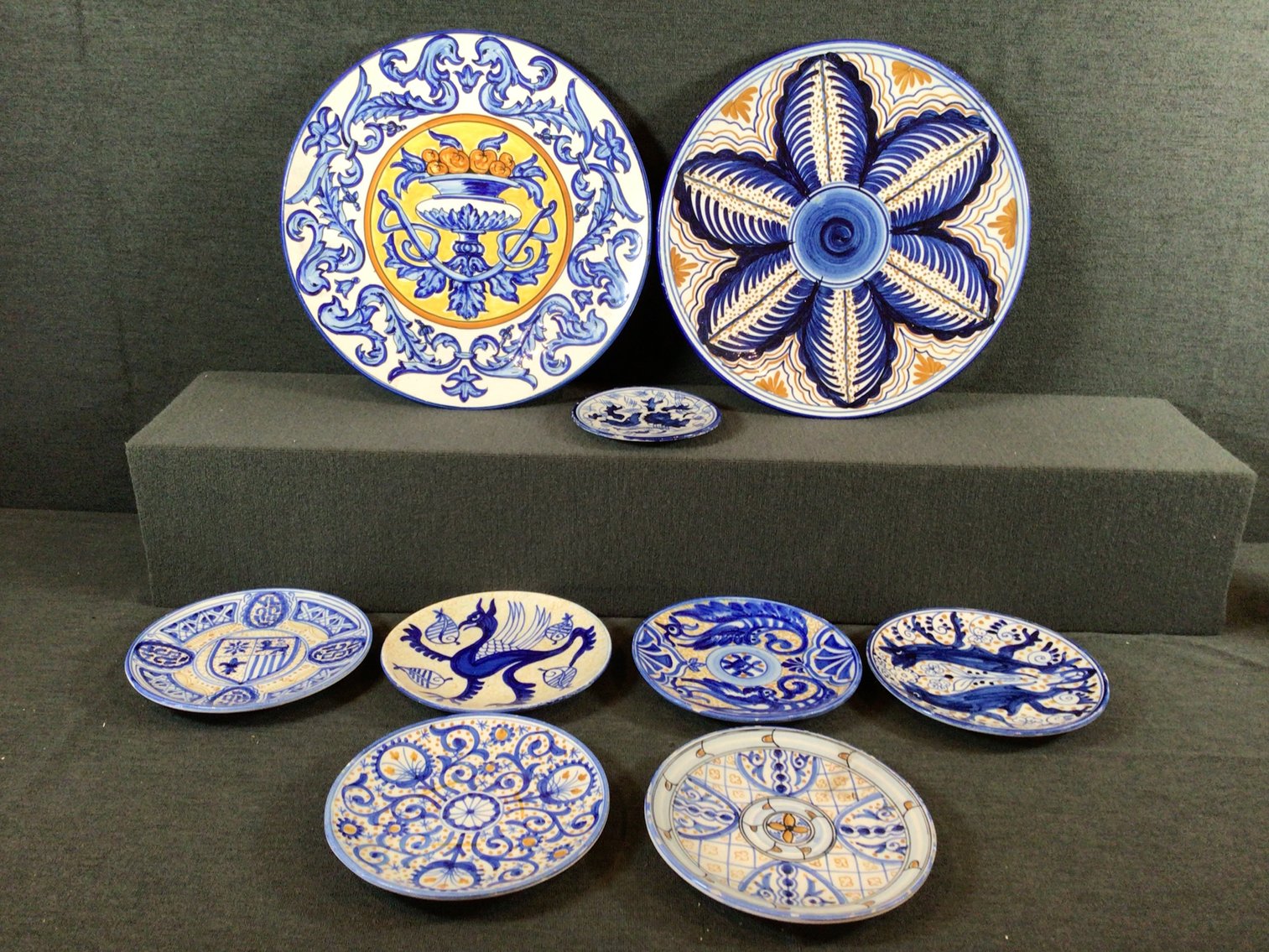 Image for Vintage Folk Art Pottery Plates