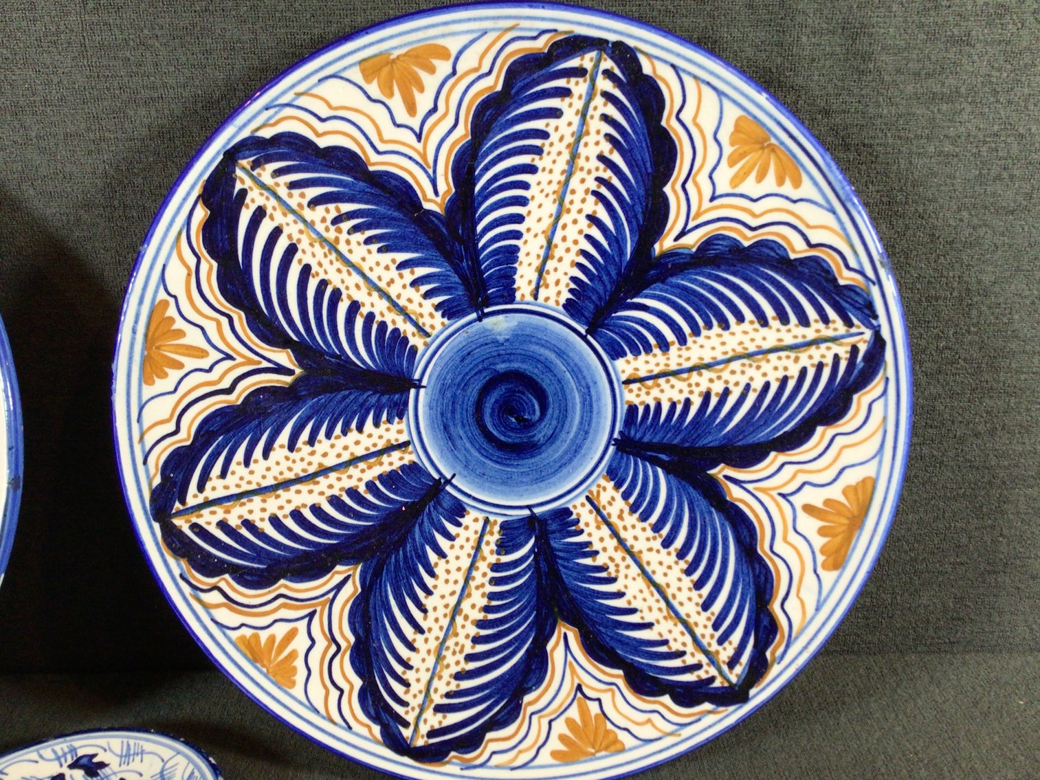 Image for Vintage Folk Art Pottery Plates