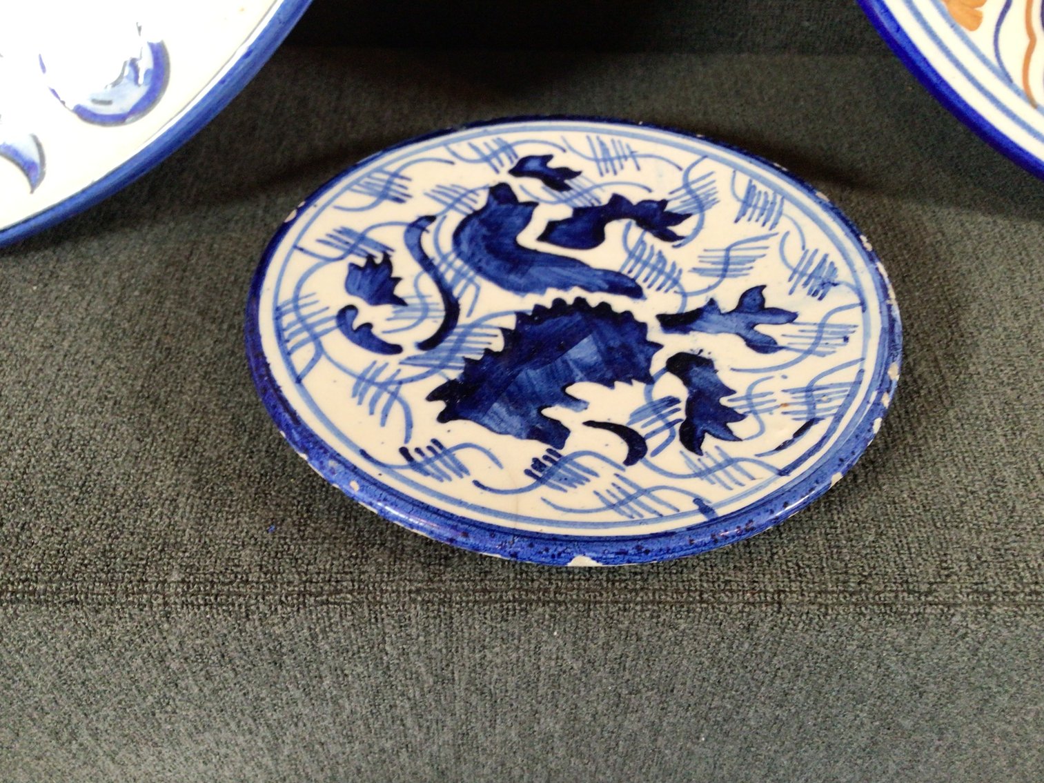 Image for Vintage Folk Art Pottery Plates