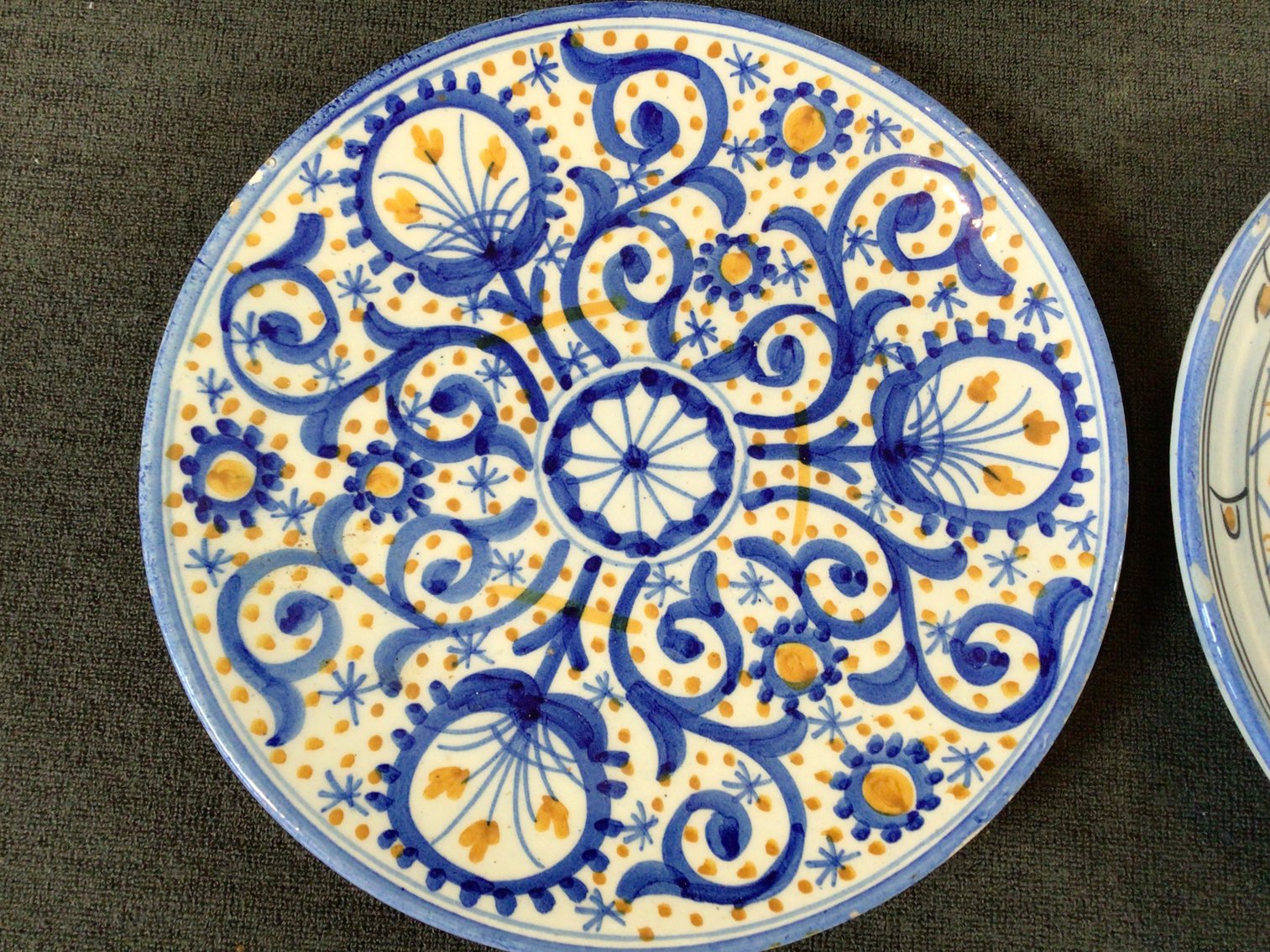 Image for Vintage Folk Art Pottery Plates