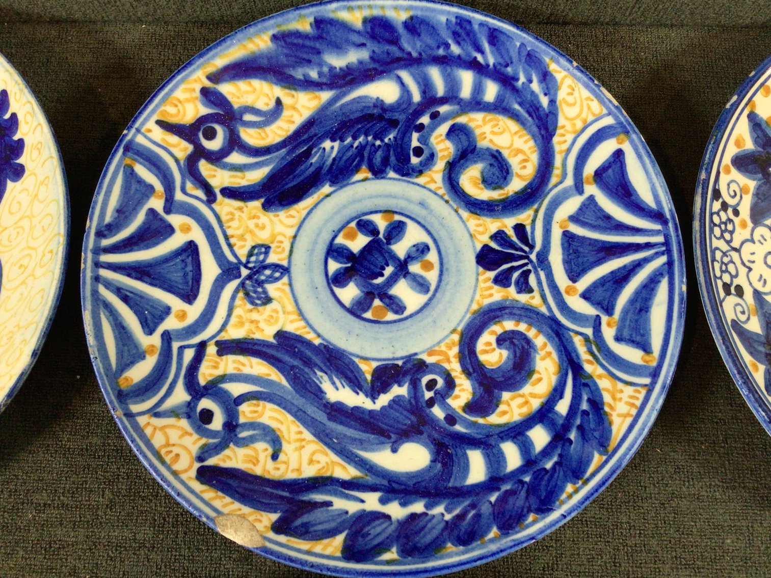 Image for Vintage Folk Art Pottery Plates