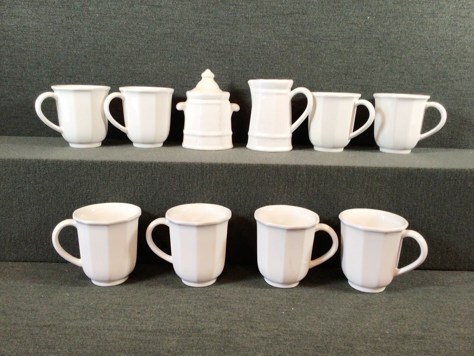 Image for White Mugs, Creamer and Covered Sugar