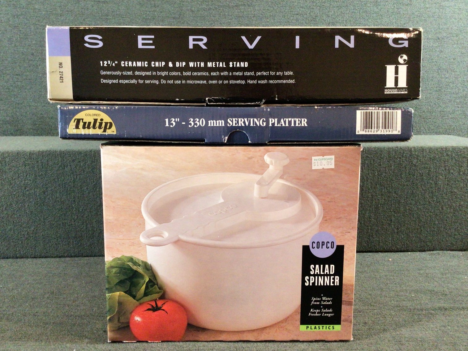 Image for NIB - 2 Serving Platters and Salad Spinner