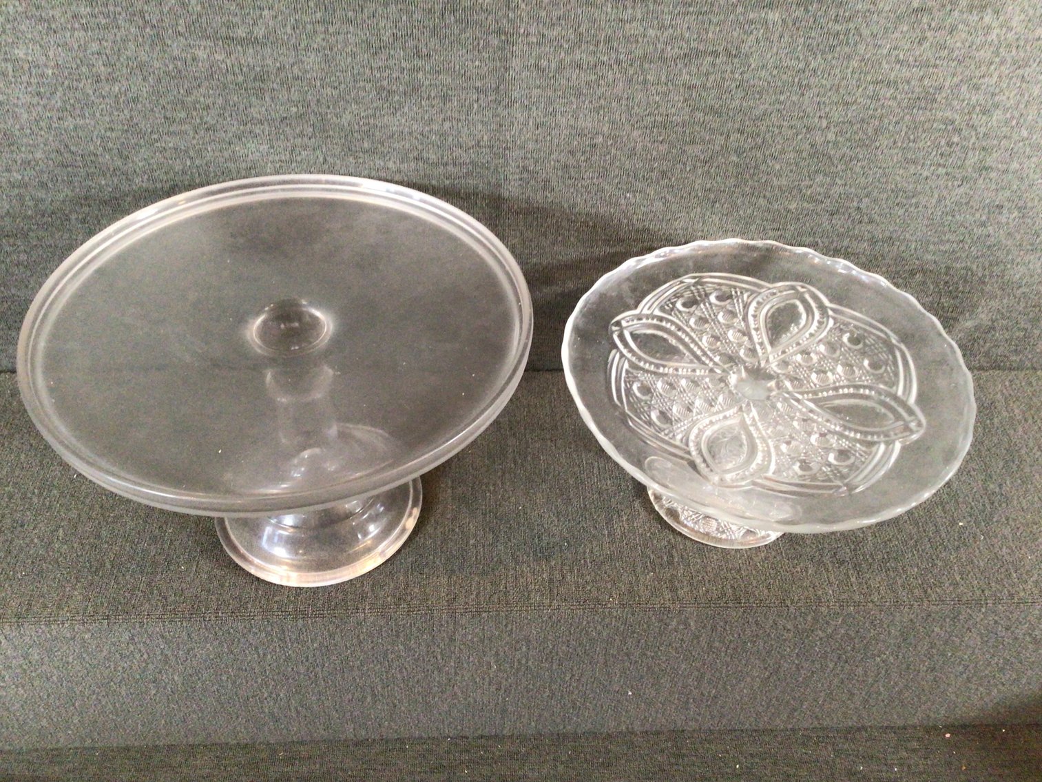 Image for 2 Footed Cake Plates and 2 Glass Serving Bowls