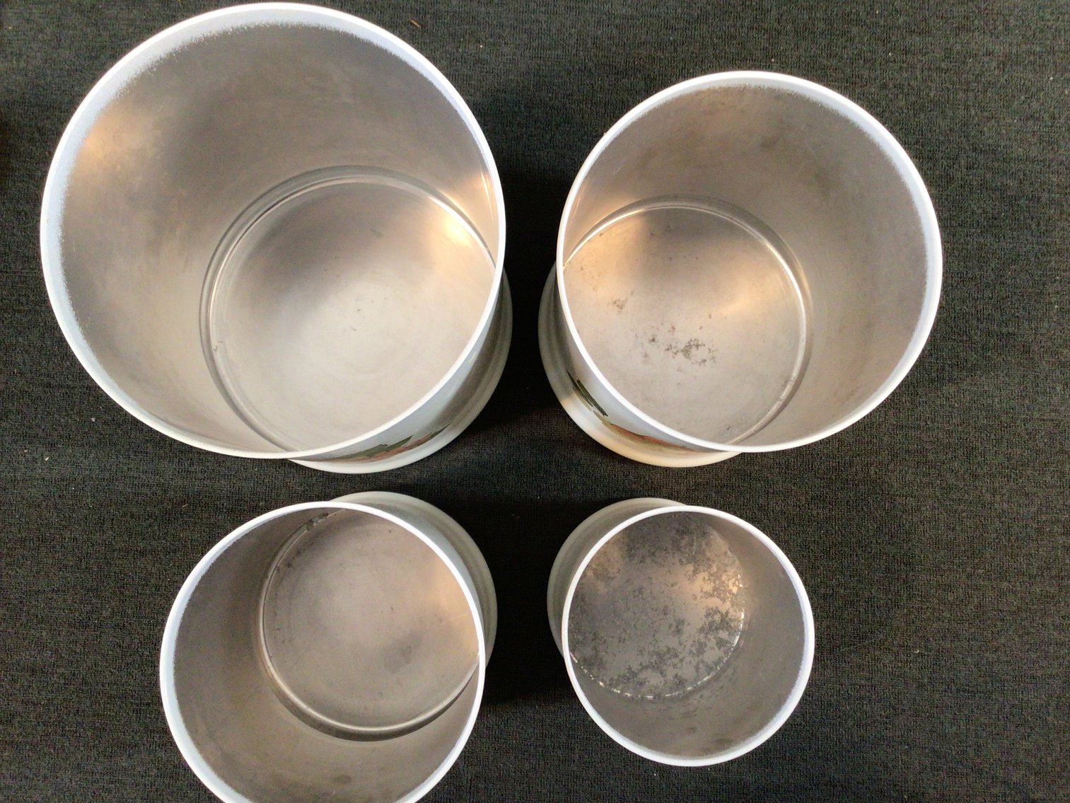 Image for Vintage Aluminum Canisters with Plastic Lids