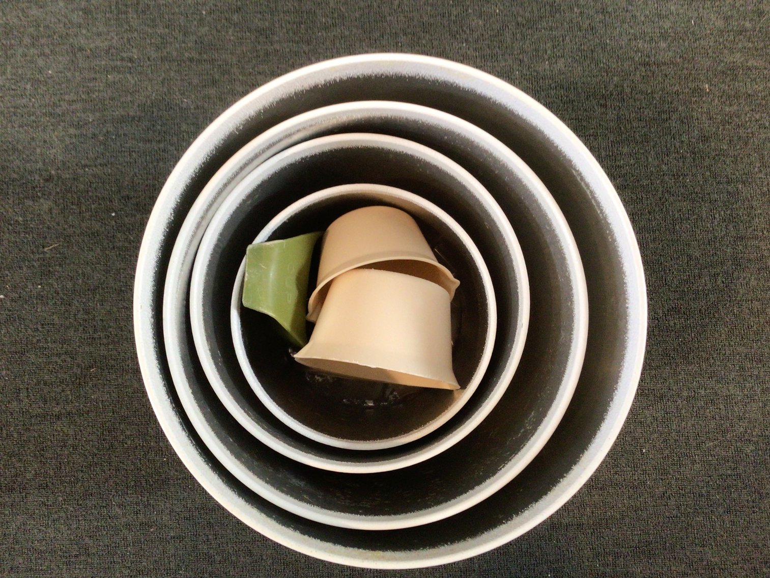 Image for Vintage Aluminum Canisters with Plastic Lids