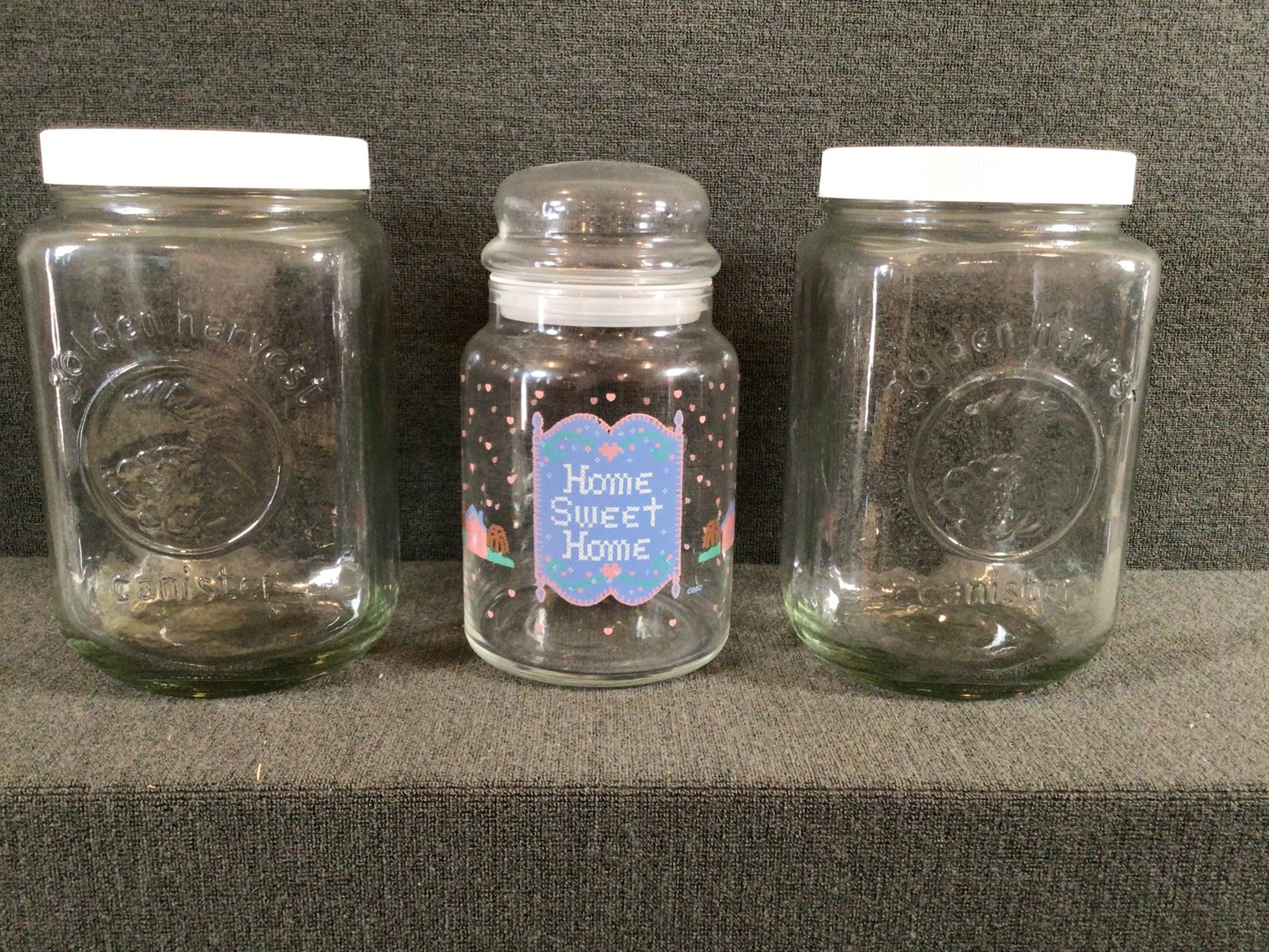 Image for Vintage Aluminum Canisters with Plastic Lids