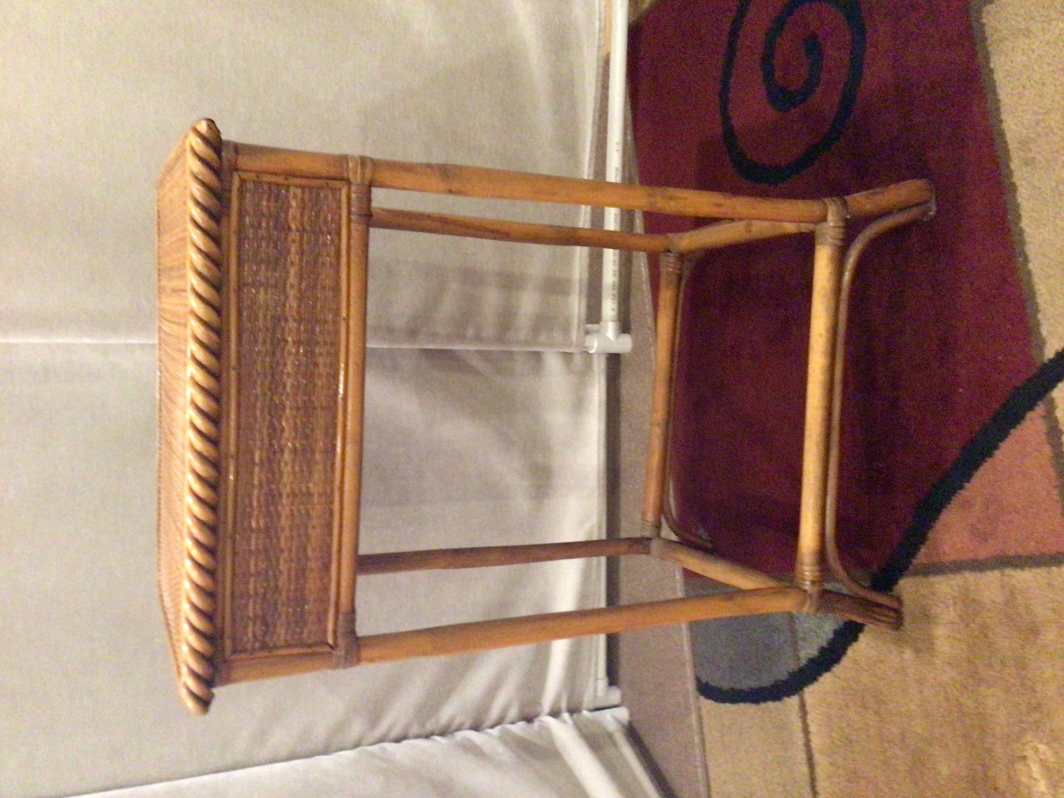 Image for Wicker and Bamboo Side Table