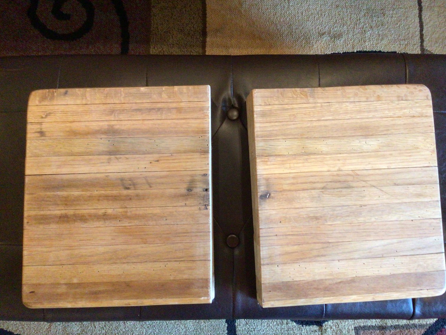 Image for Pair of Wormy Chestnut Butcher Blocks