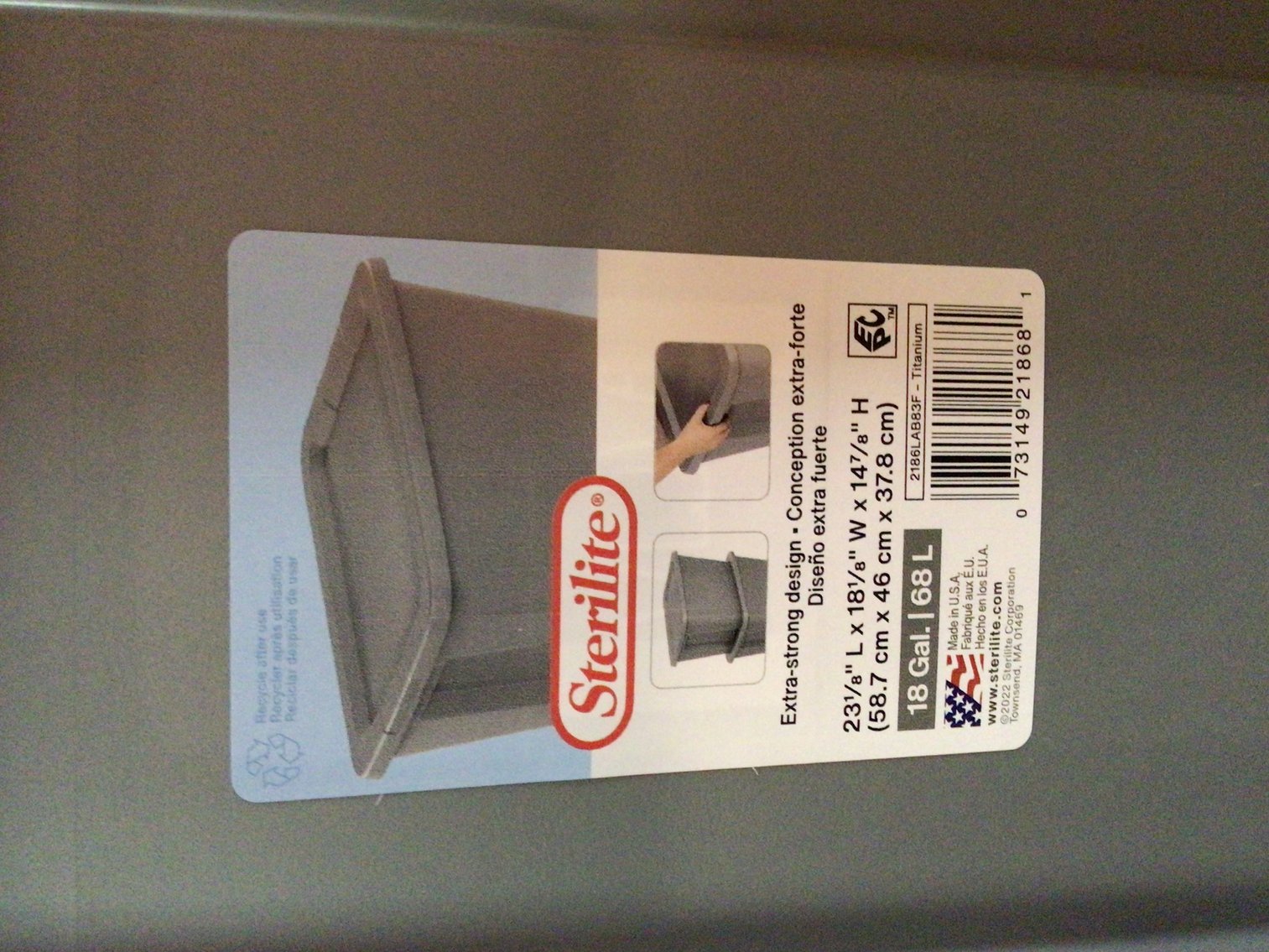 Image for Four 18-Gallon Totes with Lids - NEW!