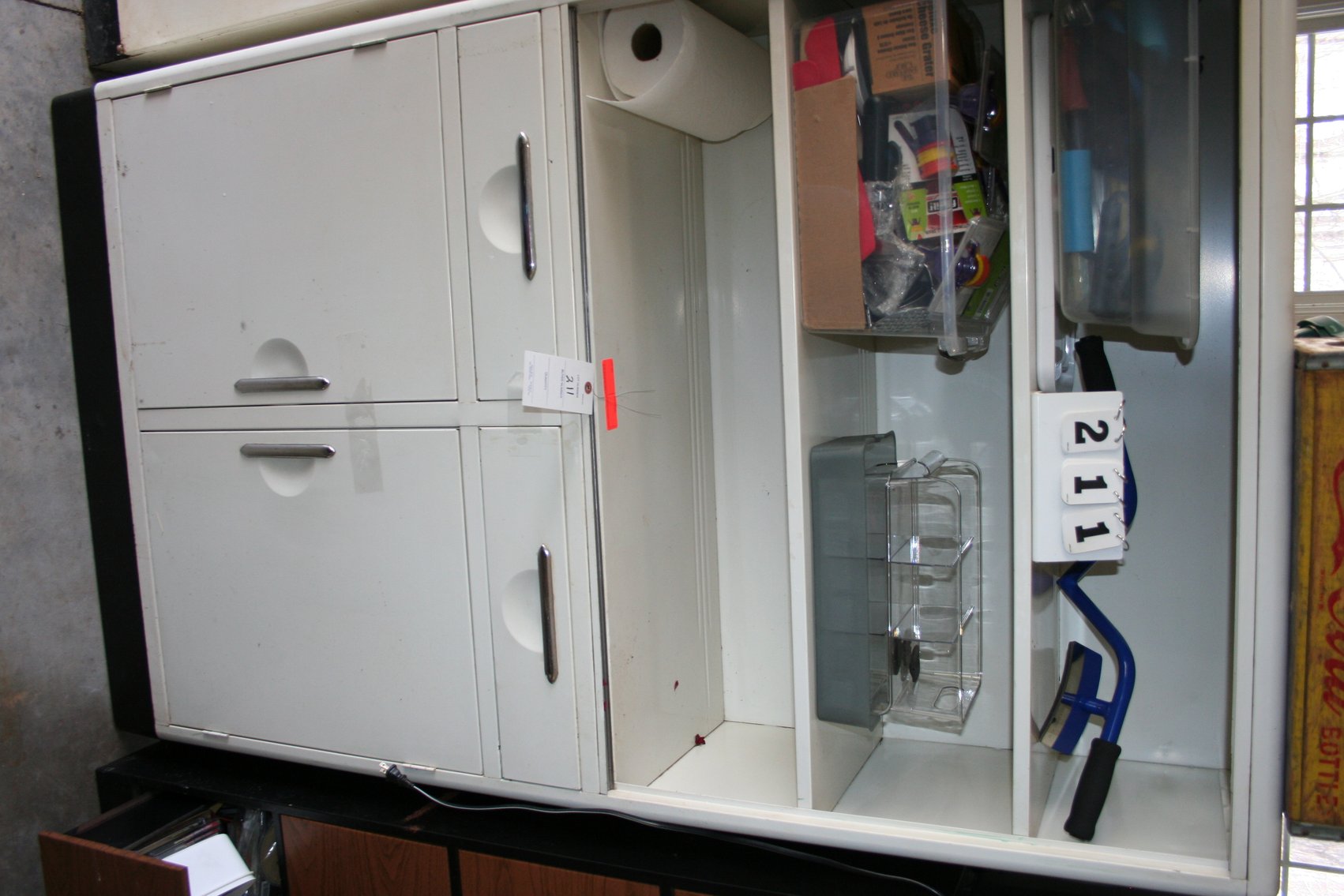 Image for Vintage Metal Cabinet & Contents