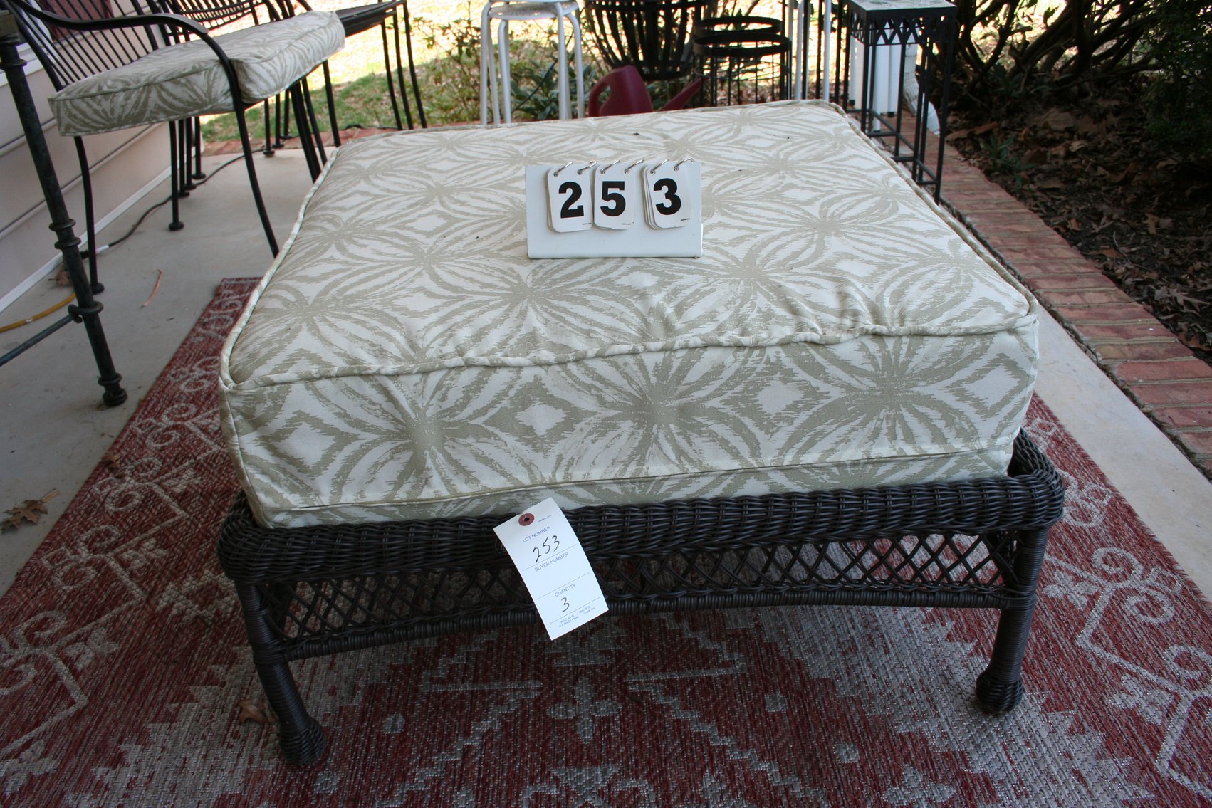 Image for Wicker Ottoman 32 X  32 X 19 Tall