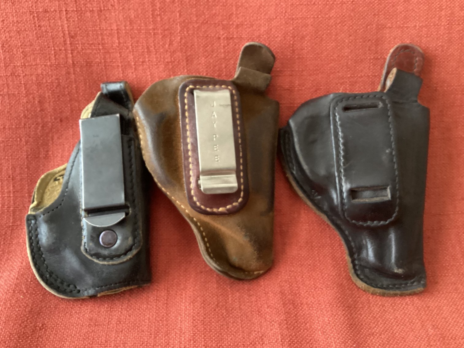 Image for Three Leather Holsters for Small Frame Hand Guns