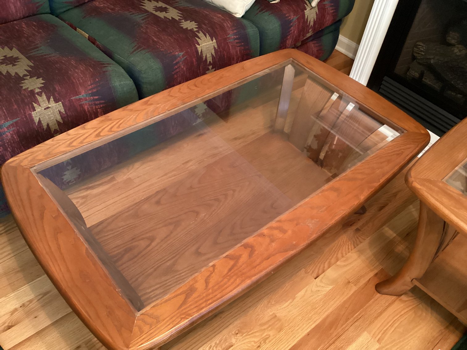 Image for Oak and Glass Coffee and End Table