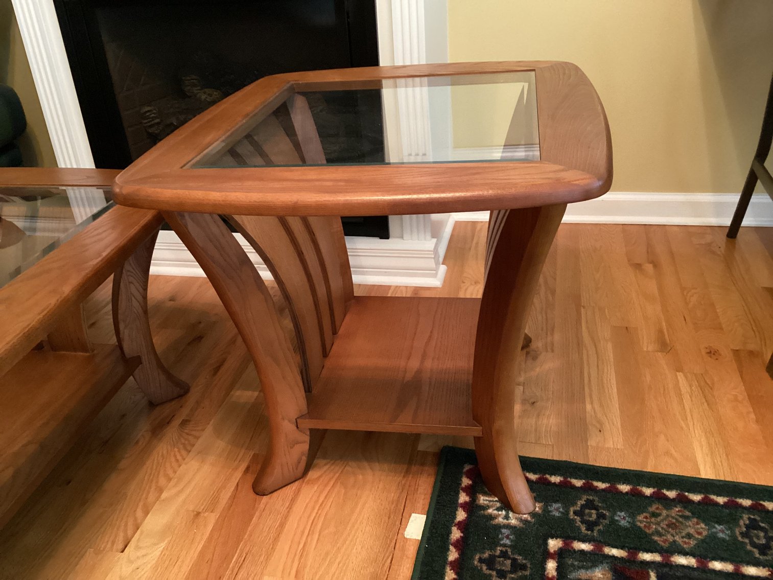 Image for Oak and Glass Coffee and End Table
