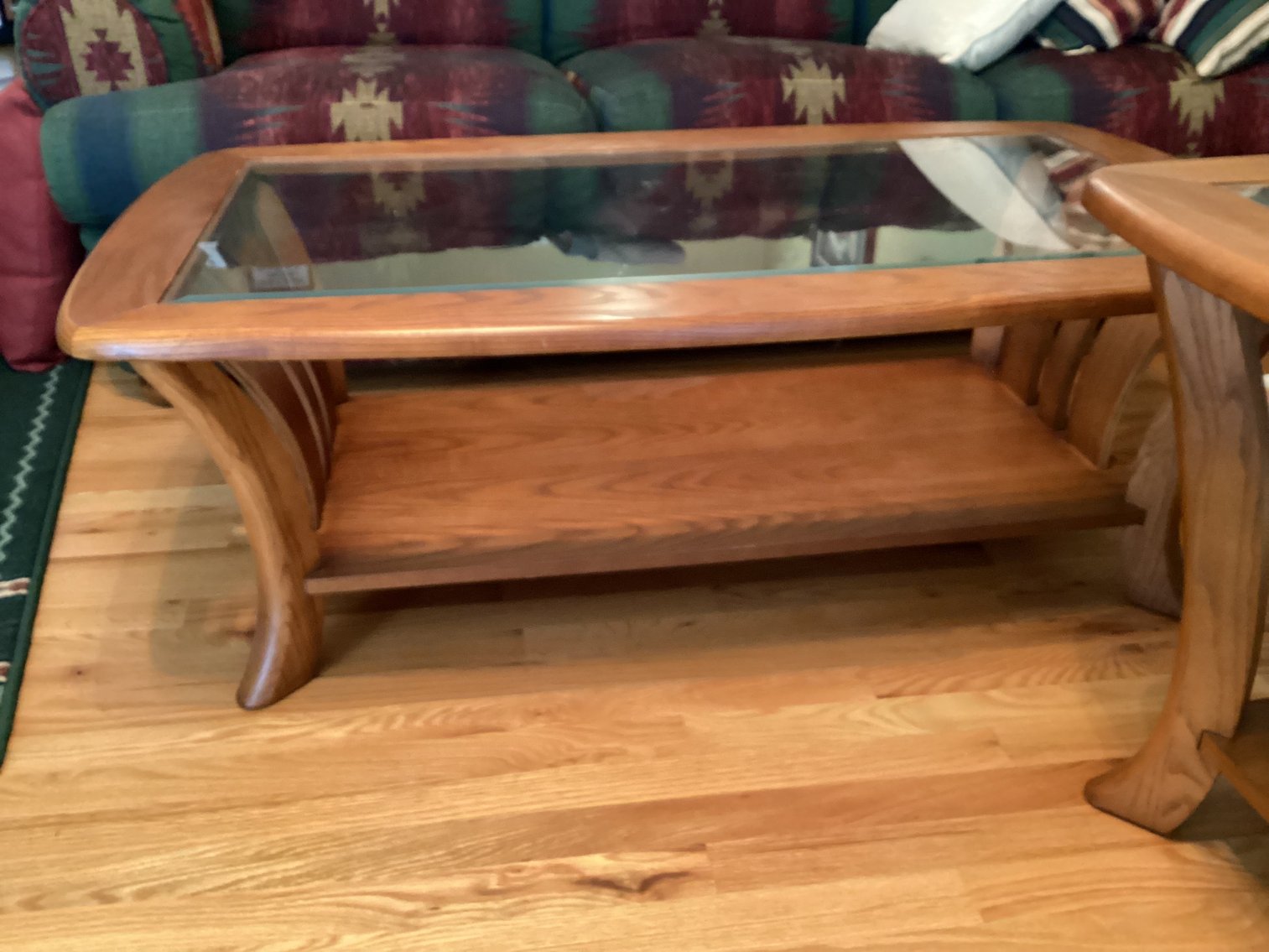 Image for Oak and Glass Coffee and End Table