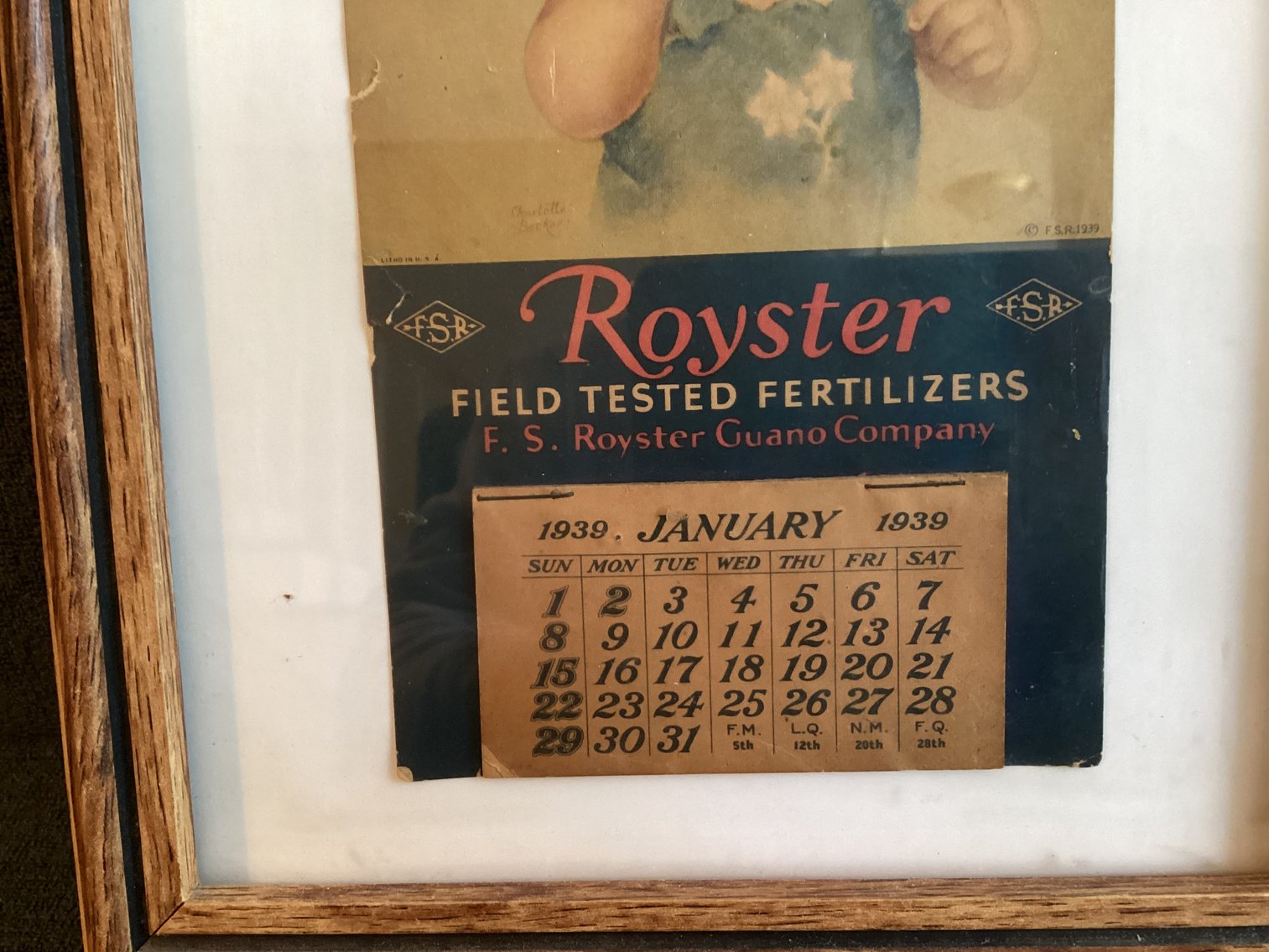 Image for 1939 Advertising Calendar - Royster Fertilizer
