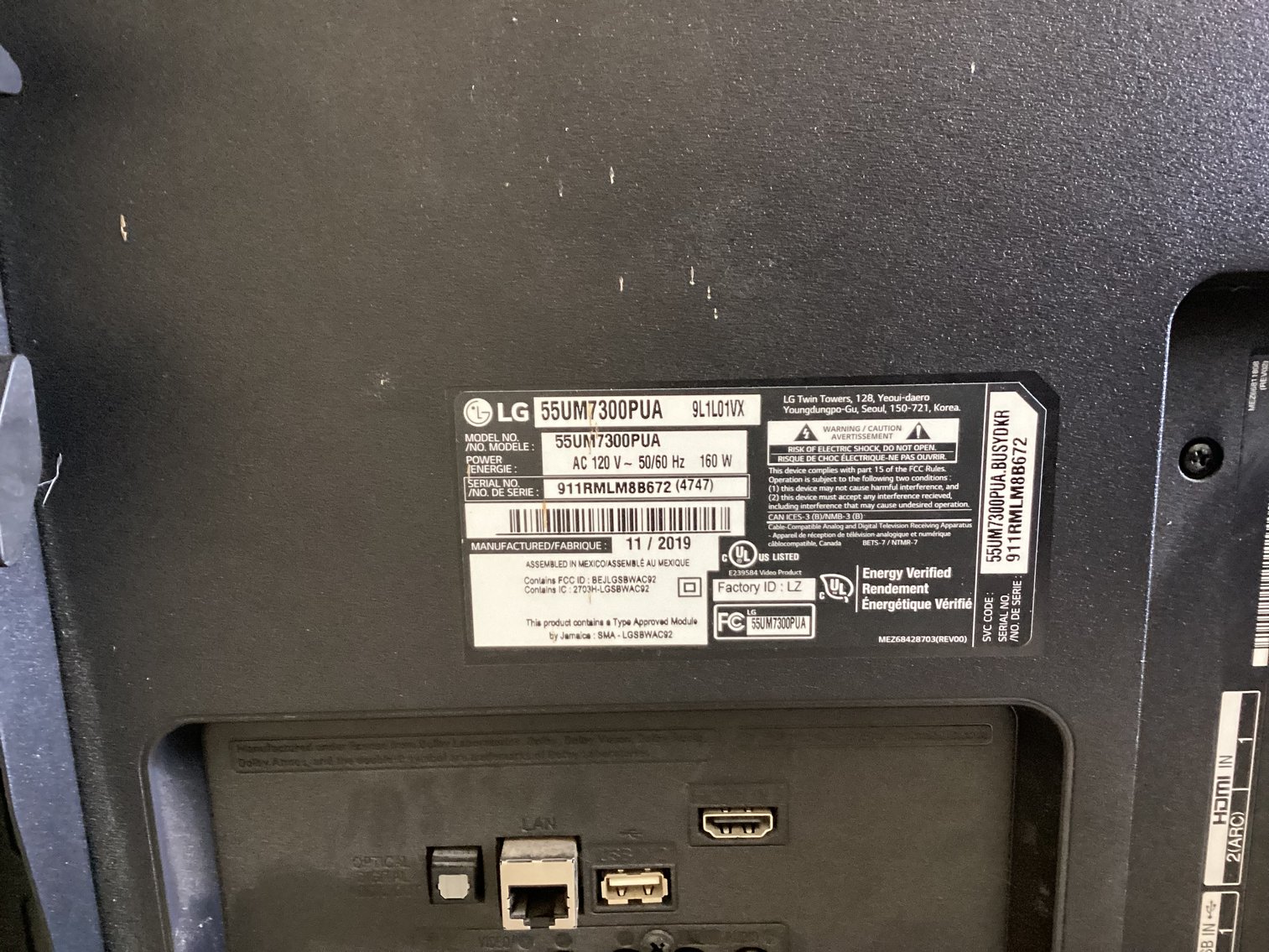 Image for 50” LG Flat Screen TV