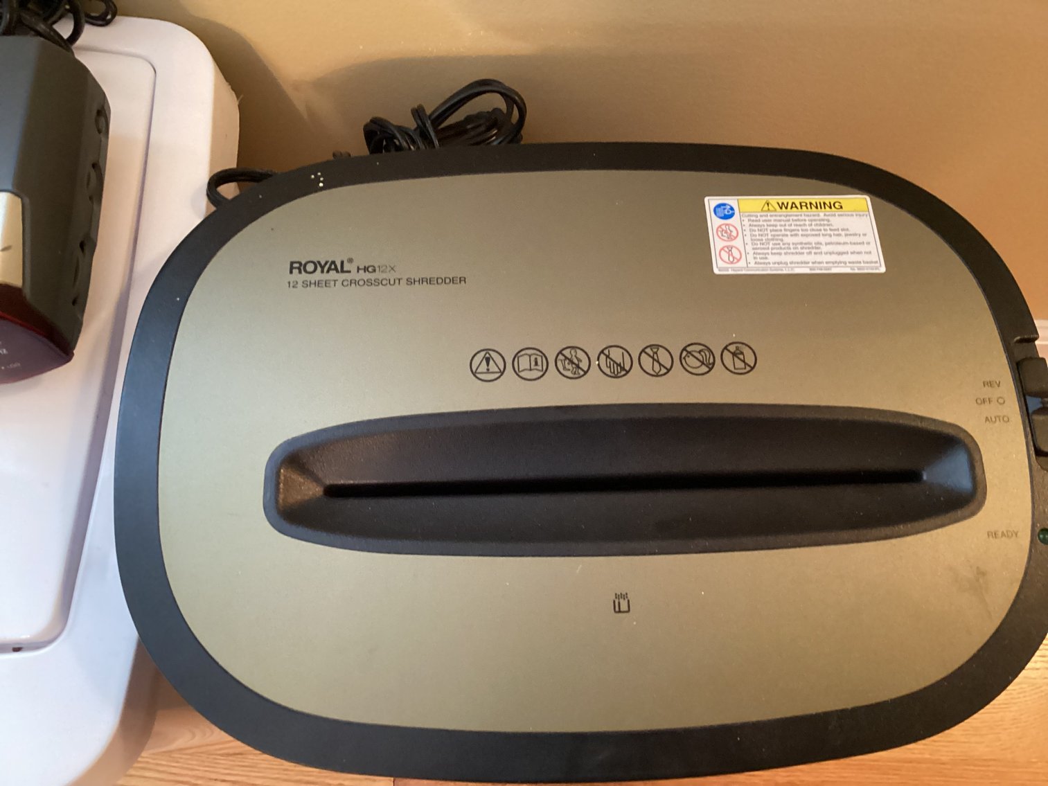 Image for Paper Shredder, Clock, & Trash Can