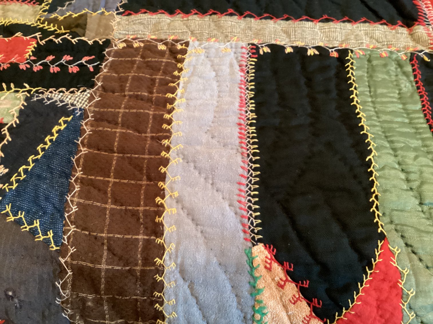 Image for Antique Briar Stitched Crazy Quilt