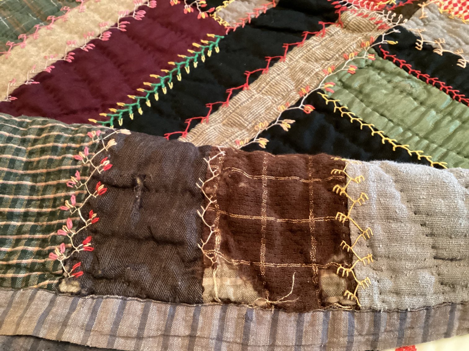 Image for Antique Briar Stitched Crazy Quilt