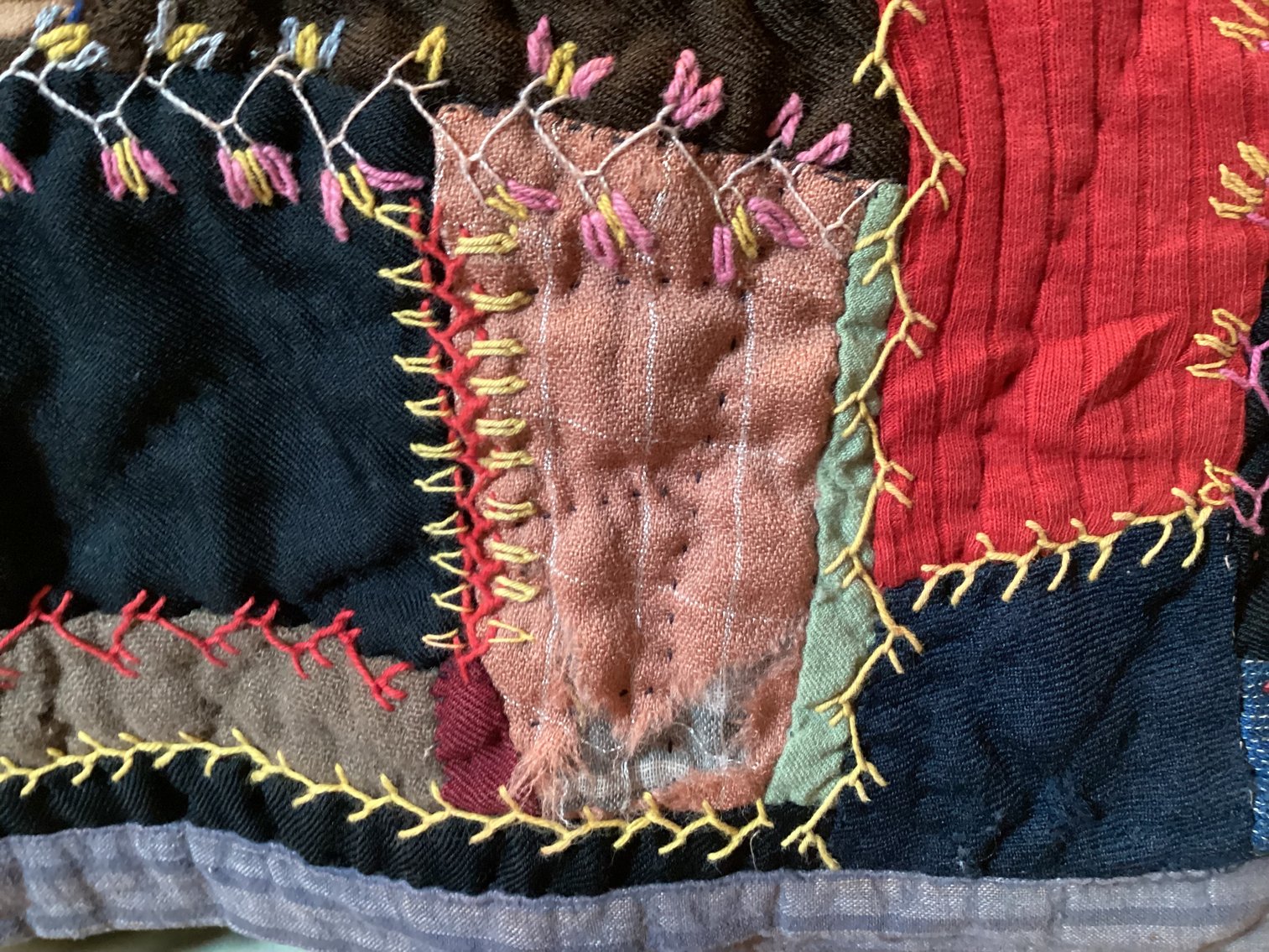 Image for Antique Briar Stitched Crazy Quilt