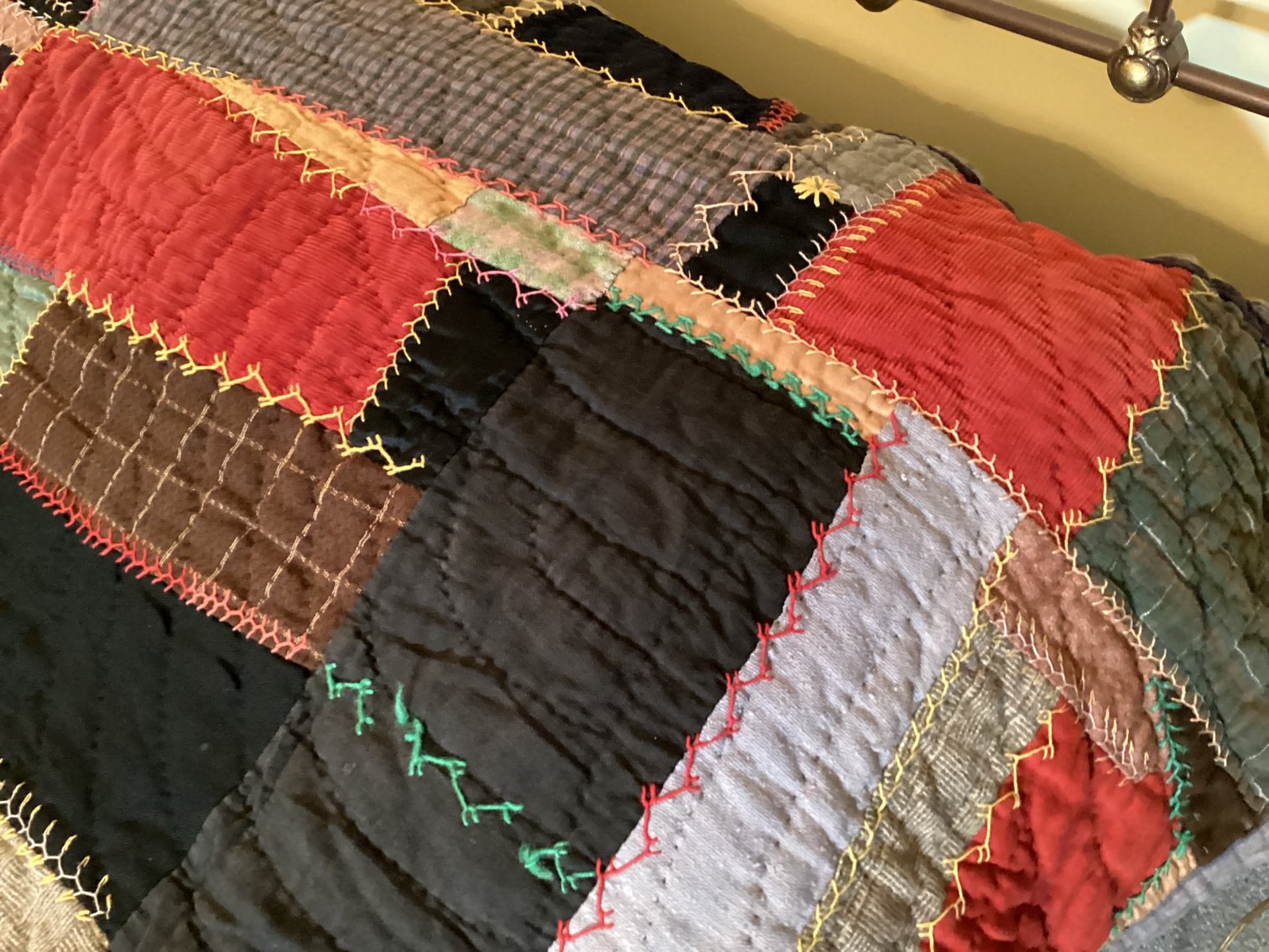 Image for Antique Briar Stitched Crazy Quilt