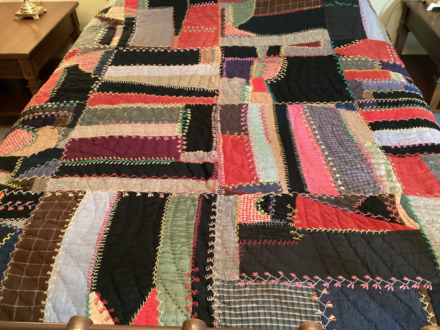 Image for Antique Briar Stitched Crazy Quilt