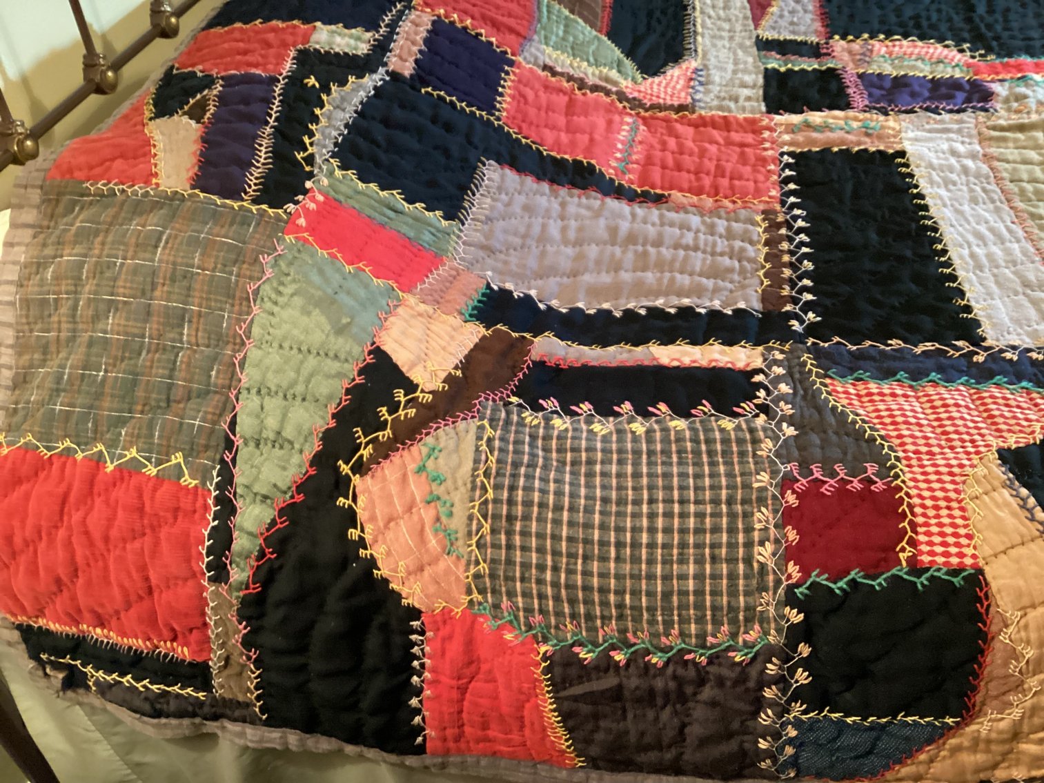 Image for Antique Briar Stitched Crazy Quilt