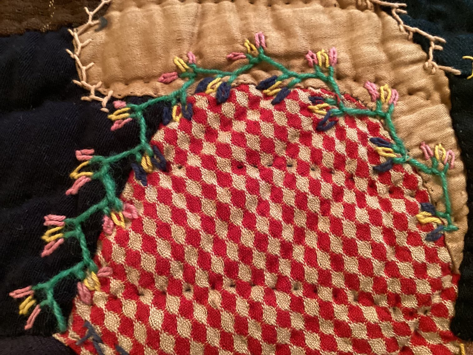 Image for Antique Briar Stitched Crazy Quilt