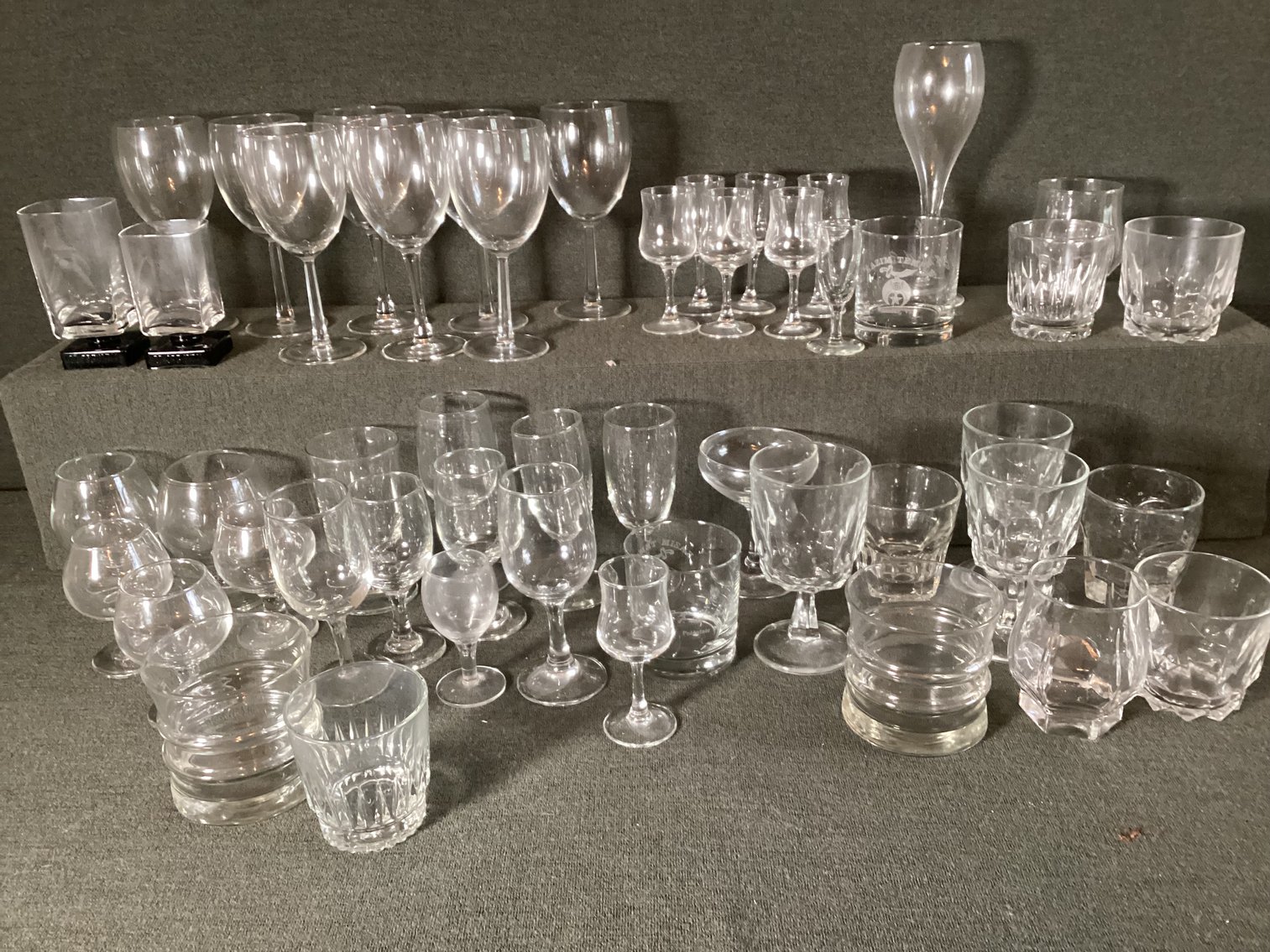 Image for Large Collection of Clear Stemware