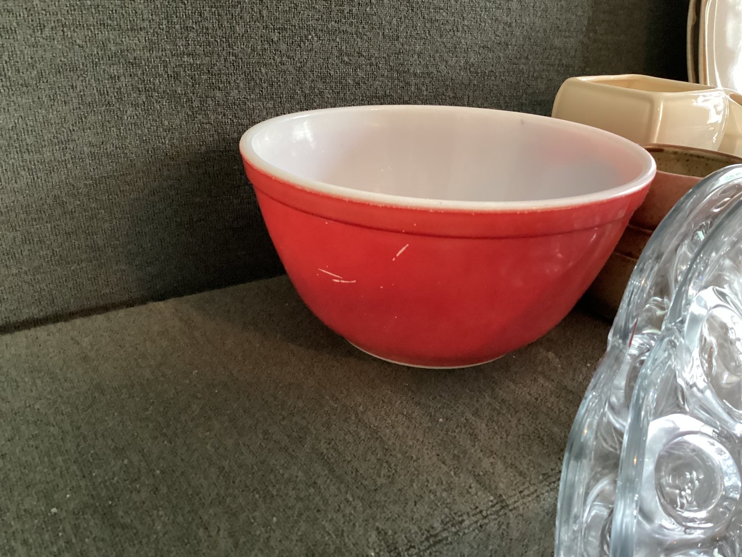 Image for Pyrex Red Bowl and Large Collection of Glassware