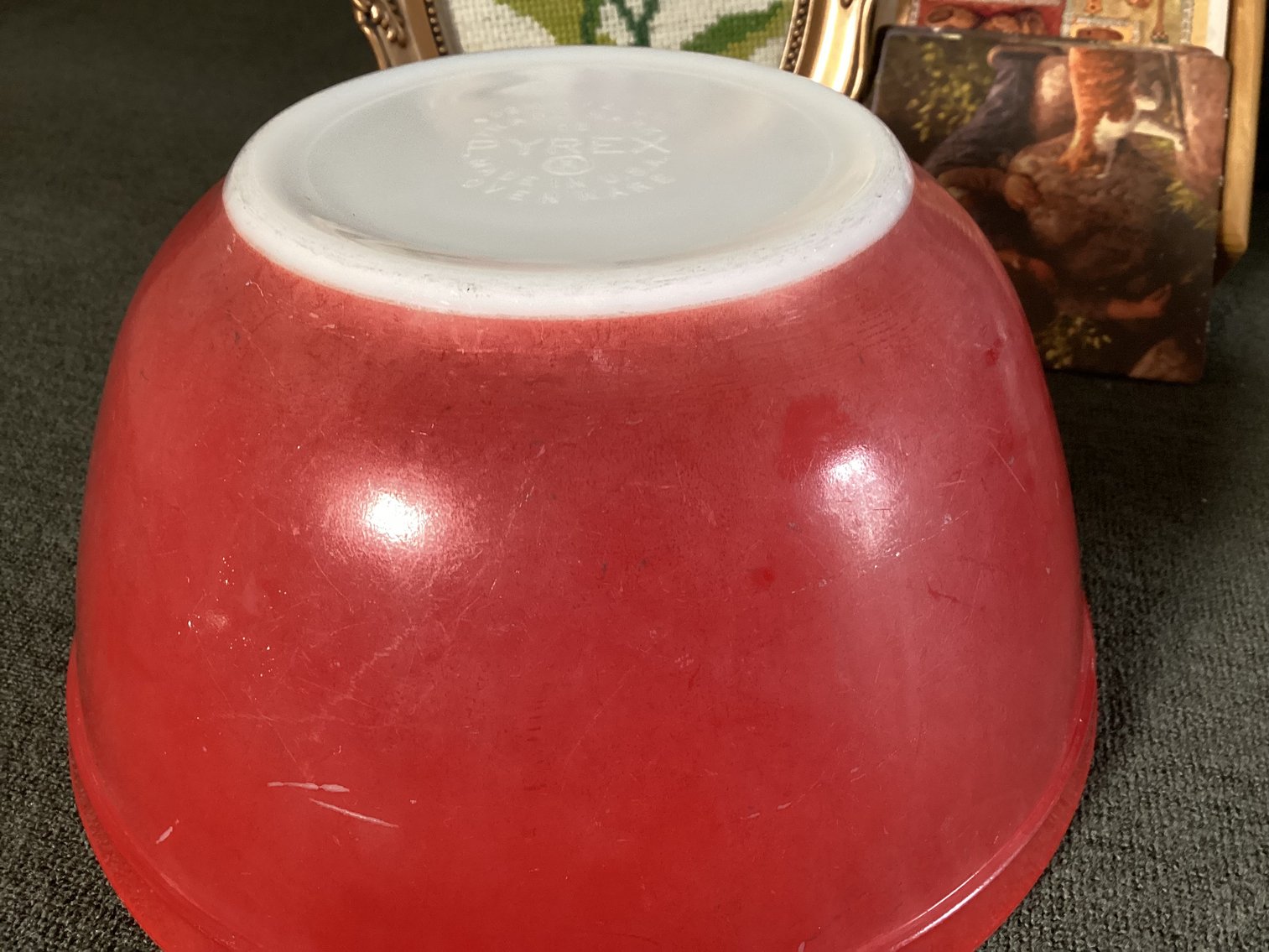 Image for Pyrex Red Bowl and Large Collection of Glassware